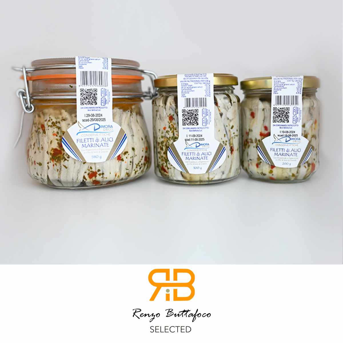 Filetti di alici marinate con prezzemolo e peperoncino